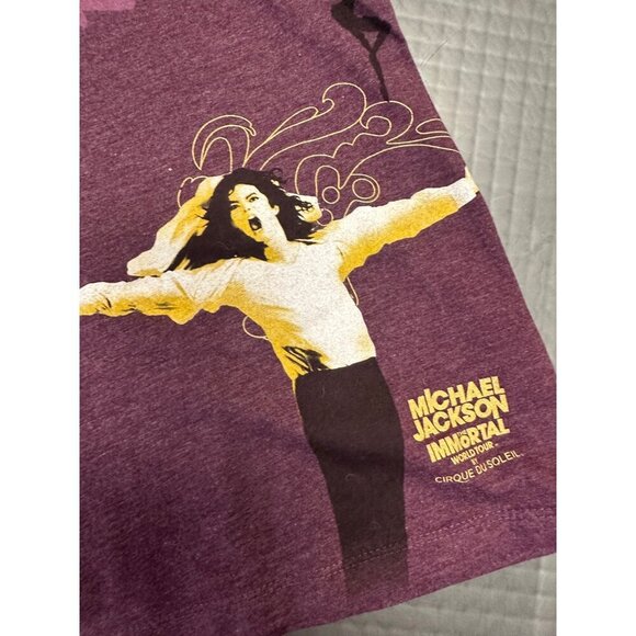 MICHAEL JACKSON IMMORTAL WORLD TOUR CIRQUE DU SOLEIL T SHIRT V NECK WOMENS SMALL - Picture 3 of 5